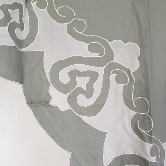 Vintage JC Penney Linen Swag Curtains with Sheer design 70 x 38 Sage Green - Picture 3 of 8